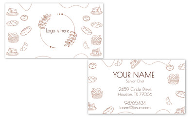 bakery business card with bakery products