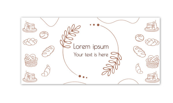 Bakery background. Top view of bakery products