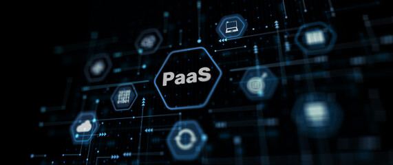 Obraz premium Platform as a service PaaS. Internet and networking concept