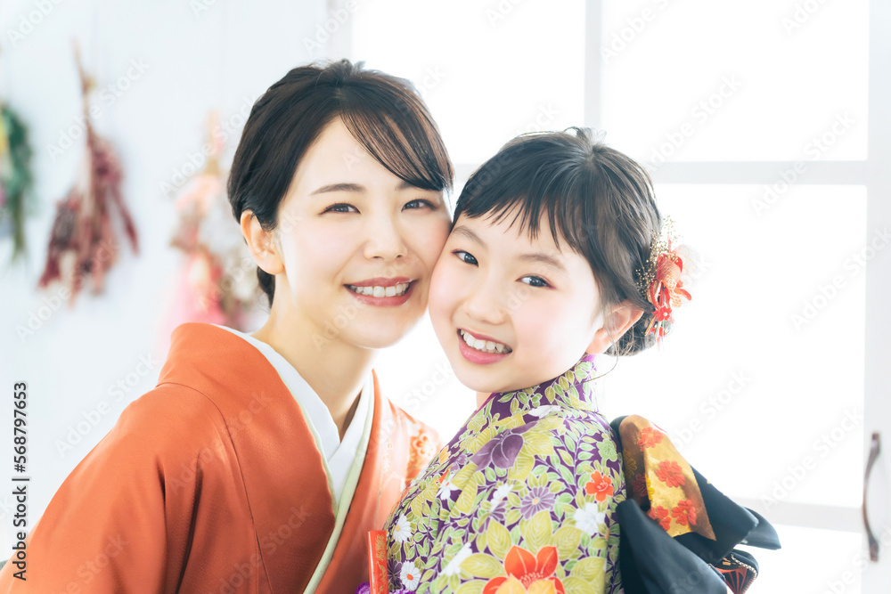 Poster 着物を着た親子　和装の記念撮影　写真館　フォトスタジオ