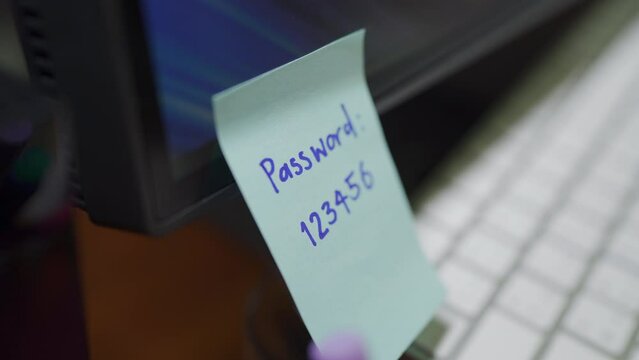 Computer password was written on a memo pad
