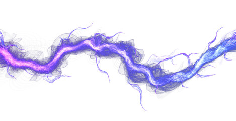 Blue lightning, power energy charge, abstract background. Blitz effect. Night storm flash, thunderstorm. Thunder shock isolated. Digital art dynamic illustration. png