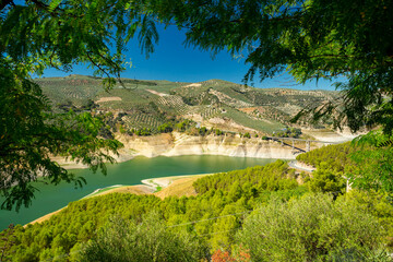 Fototapeta na wymiar Iznajar lake, Spain. Drought year