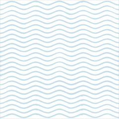Seamless Wave Pattern, Hand drawn water sea vector background. Wavy beach print, curly grunge paint lines, watercolor illustration