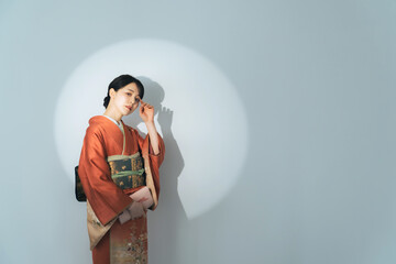 着物を着た女性　写真館　フォトスタジオ