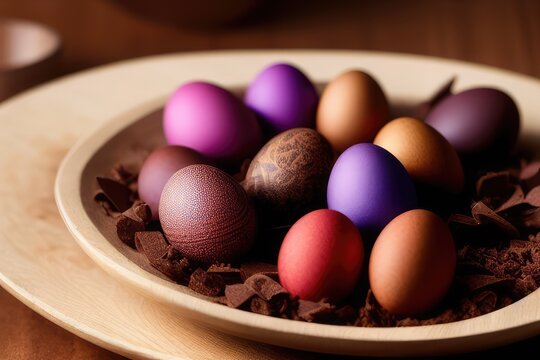 High-Resolution I age of Colorful Easter Eggs Background, Perfect for Adding a Festive Touch to any Design Project	