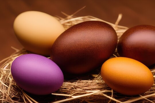 High-Resolution Image of Colorful Easter Eggs Background, Perfect for Adding a Festive Touch to any Design Project	