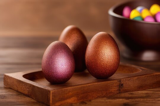 High-Resolution Image of Colorful Easter Eggs Background, Perfect for Adding a Festive Touch to any Design Project	