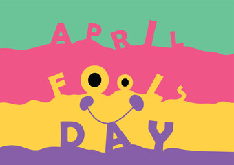 Colorful funny design April fools day 