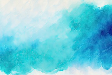 Blue abstract watercolour background. Generative AI illustration.