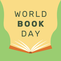 Celebration of world book day banner. Flat vector illustration