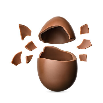 Chocolate Easter egg isolated on white.