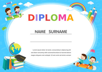 cute diploma certificate template for school student 9