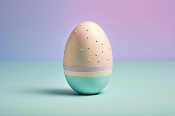 single 3d easter egg with a pastel backdrop made by generative ai