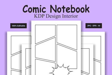 Comic Notebook KDP Interior Low or No Content Book