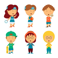 Set of ethnic diversity people in cartoon character