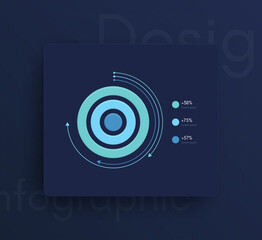 Modern infographic vector elements for business brochures. Use in website, corporate brochure, advertising and marketing. Pie charts, line graphs