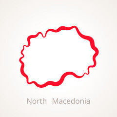 North Macedonia - Outline Map