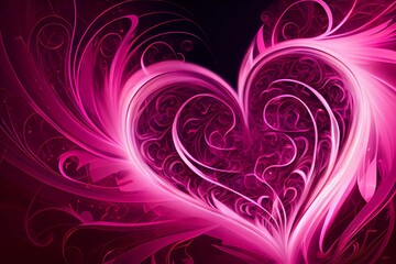 Abstract pink heart background. Generative AI