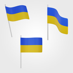 3d Ukrainian flag