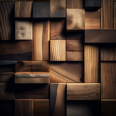 Wooden blocks background. AI generated image 