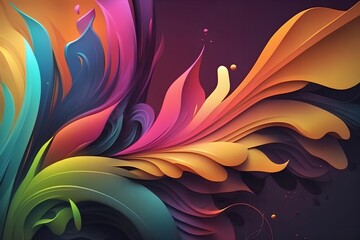 Colorful abstract background, foral shape, generative ai
