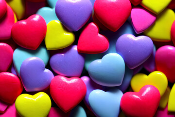 Obraz na płótnie Canvas Romantic Love Hearts Valentine's Day, generative ai