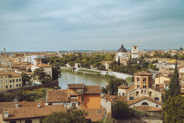 Fototapeta na wymiar Verona Italy City Street River Landscape