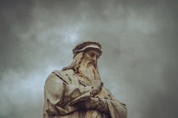 Leonardo Da Vinci Statue in Milan