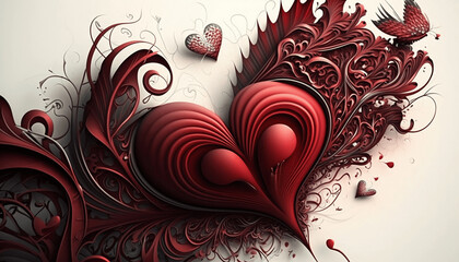 Valentines Day Background, Heart, Love, Generative AI
