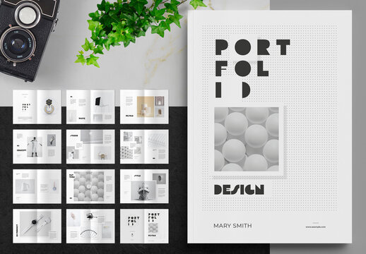 Portfolio Layout with Dots Design Elements