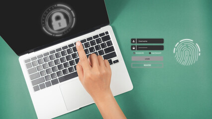 scanning digital processing of biometric identification fingerprint scanner. concept of surveillance and security scanning of digital programs, protecting personal data