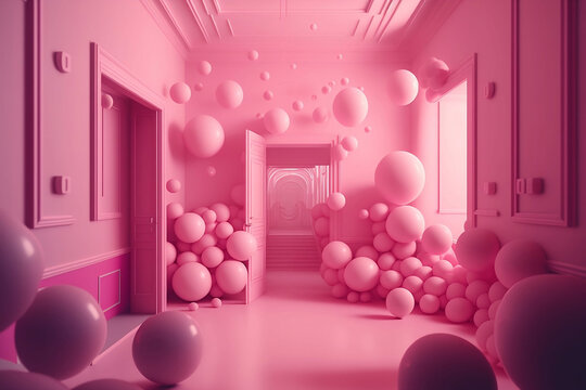pink interior with many pink colors