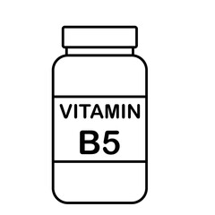 simple flat black line vitamin B5 drug bottle
