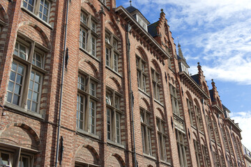 Medieval architecture of Bruges in Flanders, Belgium