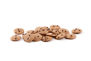 Traditional breakfast cereal, isolated on white background.