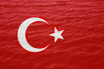 Turkey Earthquake, February 6, 2023. Mournful banner. The Epicenter of the earthquake in Turkey. Pray for Turkey. A bright background of the Turkish flag