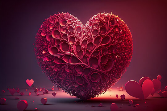 valentine heart with hearts. AI