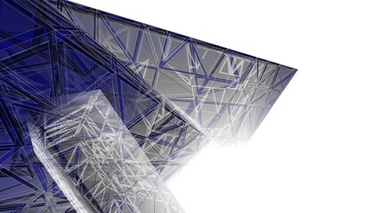 View of modern architecture 3d illustration