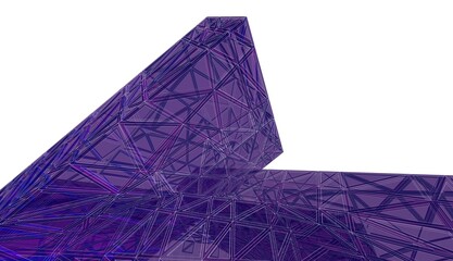 View of modern architecture 3d illustration