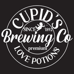 Cupid’s since 1892 brewing co premium love potions svg design 