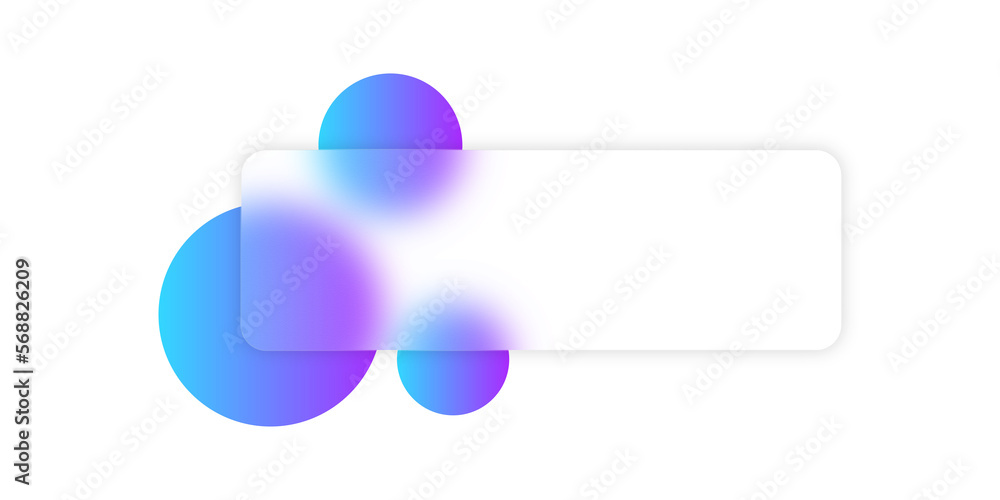 Aufkleber abstract geometric shapes square frosted glass on blue purple gradient circle isolated on transparen