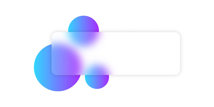 Abstract geometric shapes square frosted glass   on blue purple gradient circle isolated on transparent in modern style for background, banner, name card, credit card.