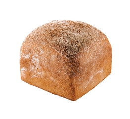 Black bread closeup on white background