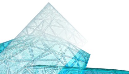 View of modern architecture 3d illustration