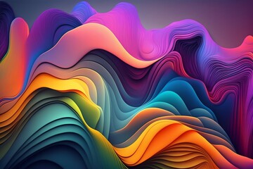 Colorful abstract background, gradient line shapes, generative ai