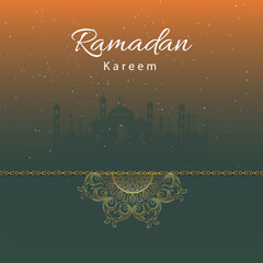 Ramadan kareem background design concept with illustration