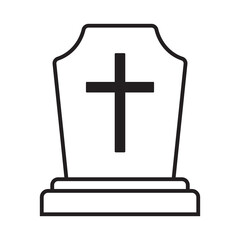 Tombstone icon. Rip grave icon vector.