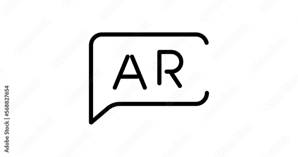 Aufkleber augmented reality animated outline icon set isolated on white background. augmented reality 4k video