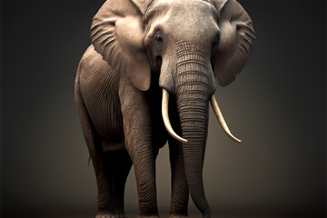 elephant isolated background generative ai illustration